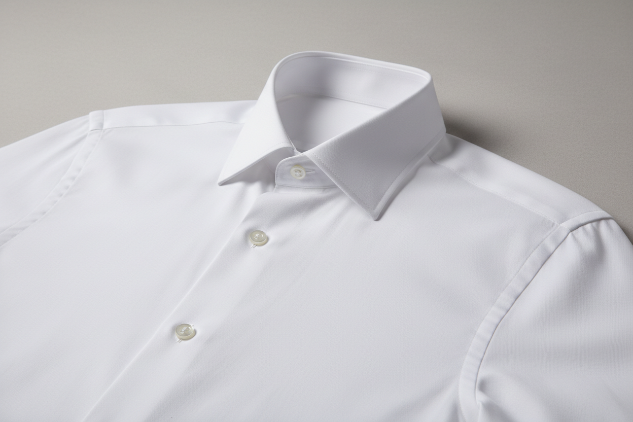 chemise blanche parfetement repasser prise en photo 